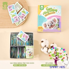 Gạc răng miệng Tẩm thảo dược MIPBI - PHIÊN BẢN MỚI - 1 HỘP 60C GTTD-02