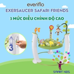 Bàn Chơi đa Năng Evenflo ExerSaucer Safari Friends Jumping Activity Center Cho Bé 6 Tháng đến 11kg