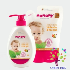 Nước rửa bình sữa và rau quả Mamamy 600ml an toàn cho cả trẻ sơ sinh