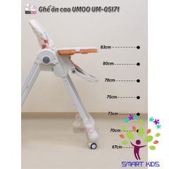 Ghế Ăn Dặm Cao Cấp Umoo Dành Cho Bé 3 Nấc Ngả 7 Nấc Cao UM-0598 UM-05171