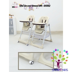 Ghế Ăn Dặm Chân Cao Umoo UM-05182 Có Bánh - 4 Nấc Ngả - 4 Nấc Cao