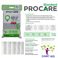 Set 5 Quần lót Cotton miễn giặt Procare (cho mẹ bầu đi sinh)