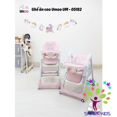 Ghế Ăn Dặm Chân Cao Umoo UM-05182 Có Bánh - 4 Nấc Ngả - 4 Nấc Cao