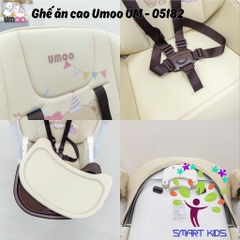 Ghế Ăn Dặm Chân Cao Umoo UM-05182 Có Bánh - 4 Nấc Ngả - 4 Nấc Cao