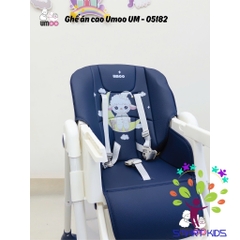 Ghế Ăn Dặm Chân Cao Umoo UM-05182 Có Bánh - 4 Nấc Ngả - 4 Nấc Cao