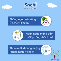 Kem đánh Răng Sachi Dạng Tuýp Giúp Làm Sạch, Ngừa Sâu Răng, Khử Mùi Hôi Miệng, An Toàn Cho Bé 60g