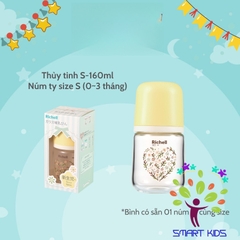 Bình sữa RICHELL Hanaemi chống sặc chất liệu nhựa PPSU và Thủy tinh