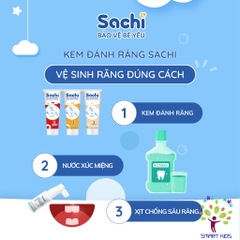 Kem đánh Răng Sachi Dạng Tuýp Giúp Làm Sạch, Ngừa Sâu Răng, Khử Mùi Hôi Miệng, An Toàn Cho Bé 60g