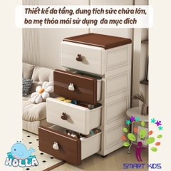 Tủ đựng quần áo Thỏ Holla 4 - 5 tầng có bánh xe