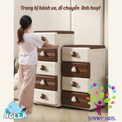 Tủ đựng quần áo Thỏ Holla 4 - 5 tầng có bánh xe