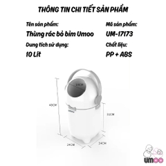 THÙNG RÁC XỬ LÝ TÃ BỈM CHÍNH HÃNG UMOO 10 LÍT UM-17173