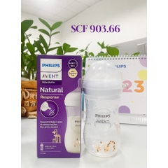Bình sữa mô phỏng tự nhiên 260ml in hình hoạ tiết Philips Avent