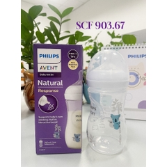Bình sữa mô phỏng tự nhiên 260ml in hình hoạ tiết Philips Avent