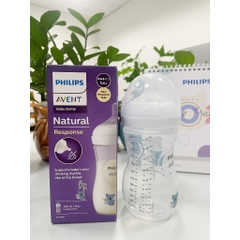 Bình sữa mô phỏng tự nhiên 260ml in hình hoạ tiết Philips Avent