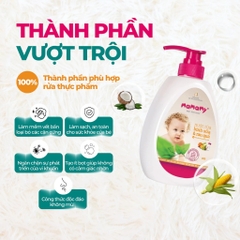 Nước rửa bình sữa và rau quả Mamamy 600ml an toàn cho cả trẻ sơ sinh