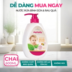 Nước rửa bình sữa và rau quả Mamamy 600ml an toàn cho cả trẻ sơ sinh