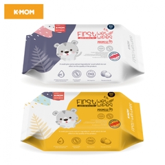 KHĂN ƯỚT CAO CẤP FIRST WET WIPES K-MOM HÀN QUỐC KHĂN ƯỚT KMOM LALABEBE