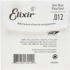 (Quà tặng) Dây Đàn Guitar Điện Elixir 13012 Anti-Rust Plated Plain Steel .012, Single String