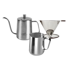 Bộ Dụng Cụ Pha Cà Phê Inox - Hand Drip  Planit – 3 Món (SET)