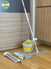 Bộ cây lau tự vắt size lớn Flat Mop Oday FC91+FT13(kèm xô gập)