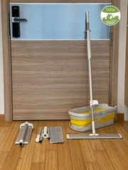 Bộ cây lau tự vắt size lớn Flat Mop Oday FC91+FT13(kèm xô gập)