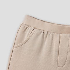 Bộ dài có cổ áo trắng thêu chữ phối quần be nâu NOUS