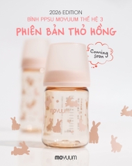 Bình sữa PPSU Moyuum Hàn Quốc thế hệ 3 - Mẫu thỏ hồng