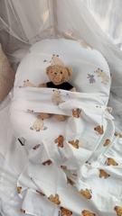 Vỏ gối chống trào ngược DonoDono cotton 4 mùa Honey bear