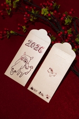 [Freeship] Set 12 Lì Xì Ép Kim Luxury Ếch Ộp x GIG Tết 2026 | Collection "Hí Hí"
