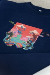 [BST Nối] Áo Phông Cotton In Hình Trò Chơi Dân Gian Cù Quay