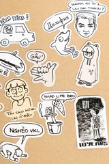 [Freeship] Set Sticker In Hình Meme | Ếch Ộp x GIG Dán Ốp Điện Thoại, Dán Laptop, Mũ, Cốc,...