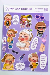 Set Sticker In Hình Quỳnh Aka x GIG | Set Random Decal Trang Trí Dán Laptop, Điện Thoại, Mũ, Cốc,...