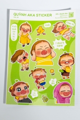 Set Sticker In Hình Quỳnh Aka x GIG | Set Random Decal Trang Trí Dán Laptop, Điện Thoại, Mũ, Cốc,...