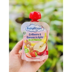 Trái cây nghiền hữu cơ Babydream Đức cho bé từ 6 tháng túi 90g