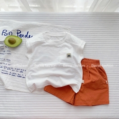 Áo thun ba lỗ tank top cotton xược thêu gấu túi ngực cho bé trai 1 đến 7 tuổi - Bituti Clothings