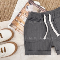 Quần đùi thun gân phối túi dây rút Beemo