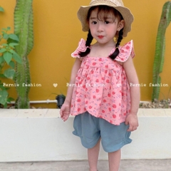 Set bé gái cánh tiên hoa nhí viền bèo BERNIE