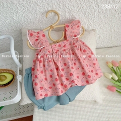 Set bé gái cánh tiên hoa nhí viền bèo BERNIE
