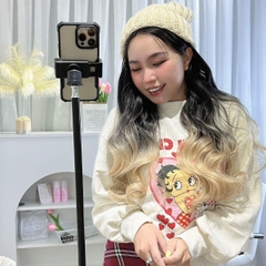 Mũ Len KÈM Tóc Giả Xoăn Nhuộm Vàng 42