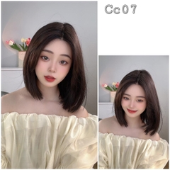 Tóc Giả Hai Mái Siêu Da Thẳng Ngắn cc07 (kèm dưỡng + lược + lưới + keo dán)