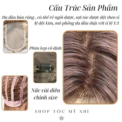 Tóc Giả Mỹ Nhi Da Đầu Dệt Kim V2DK12 Ngắn Thẳng 30cm