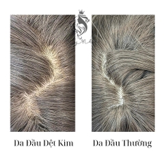 Tóc Giả Nguyên Đầu Dệt Kim Mái Thưa Ngắn Xoăn Cyber CH008