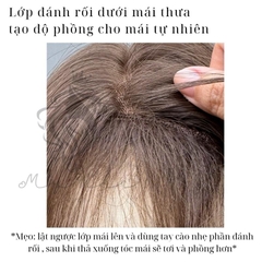 Tóc Giả Mỹ Nhi Xoăn Layer Mái Thưa Hàn Quốc Màu Tóc Nâu Choco x-dk-0101 Da Đầu Dệt Kim