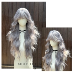 Tóc Giả Nguyên Đầu Dệt Kim Mái Thưa Cúp Xù Baby NG02 60cm