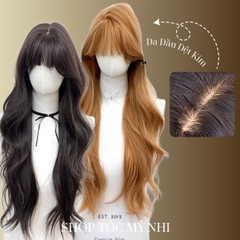 Tóc Giả Nguyên Đầu Dệt Kim Mái Thưa Xoăn Lơi Nhe CH010 65cm