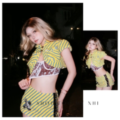 Tóc Giả  Dệt Kim Xoăn Layer Mái Bay Màu Tóc Vàng Mơ Nhuộm Ombre x-dk1-0117