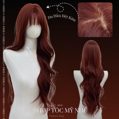 Tóc Giả Nguyên Đầu Dệt Kim  Mái Thưa Xoăn Layer CH001 65cm