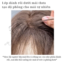 Tóc Giả Da Đầu Dệt Kim Xoăn Layer Mái Thưa NG07 dài 45cm