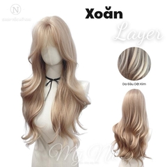 Tóc Giả Nguyên Đầu Dệt Kim Mái Thưa Xoăn Layer NG06 60cm