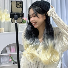 Mũ Len KÈM Tóc Giả Xoăn Nhuộm Vàng 42